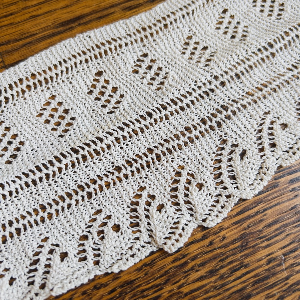 Antique Crochet Knit Trim, Vintage Sewing Salvage Lace for Crafting